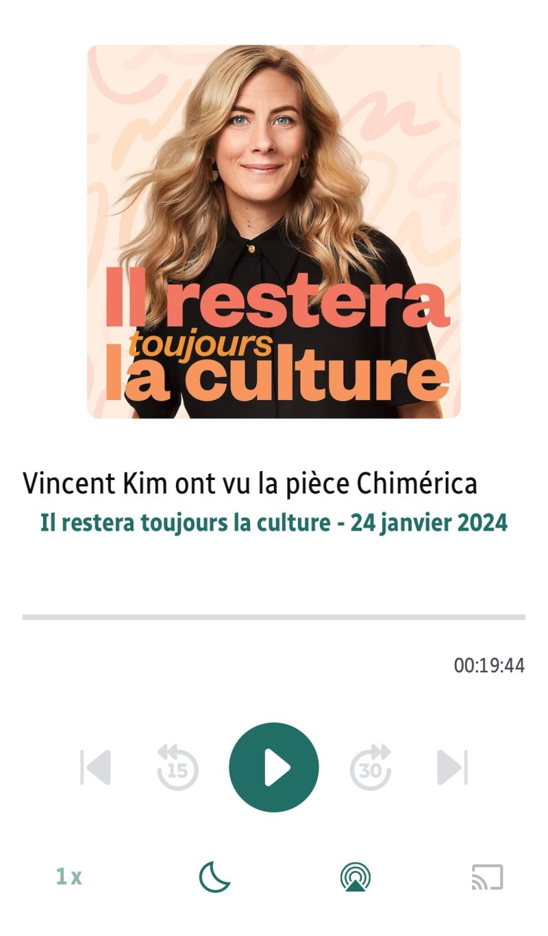 Critique Chimerica | Catherine Mercier et Vincent Kim à Il restera ...